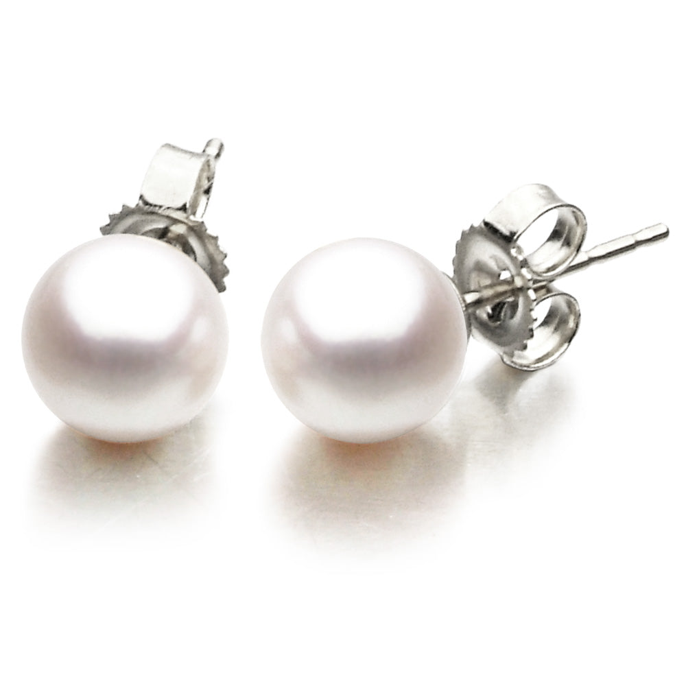 18KW Cultured Akoya Pearl Akoya Stud, 6-7mm