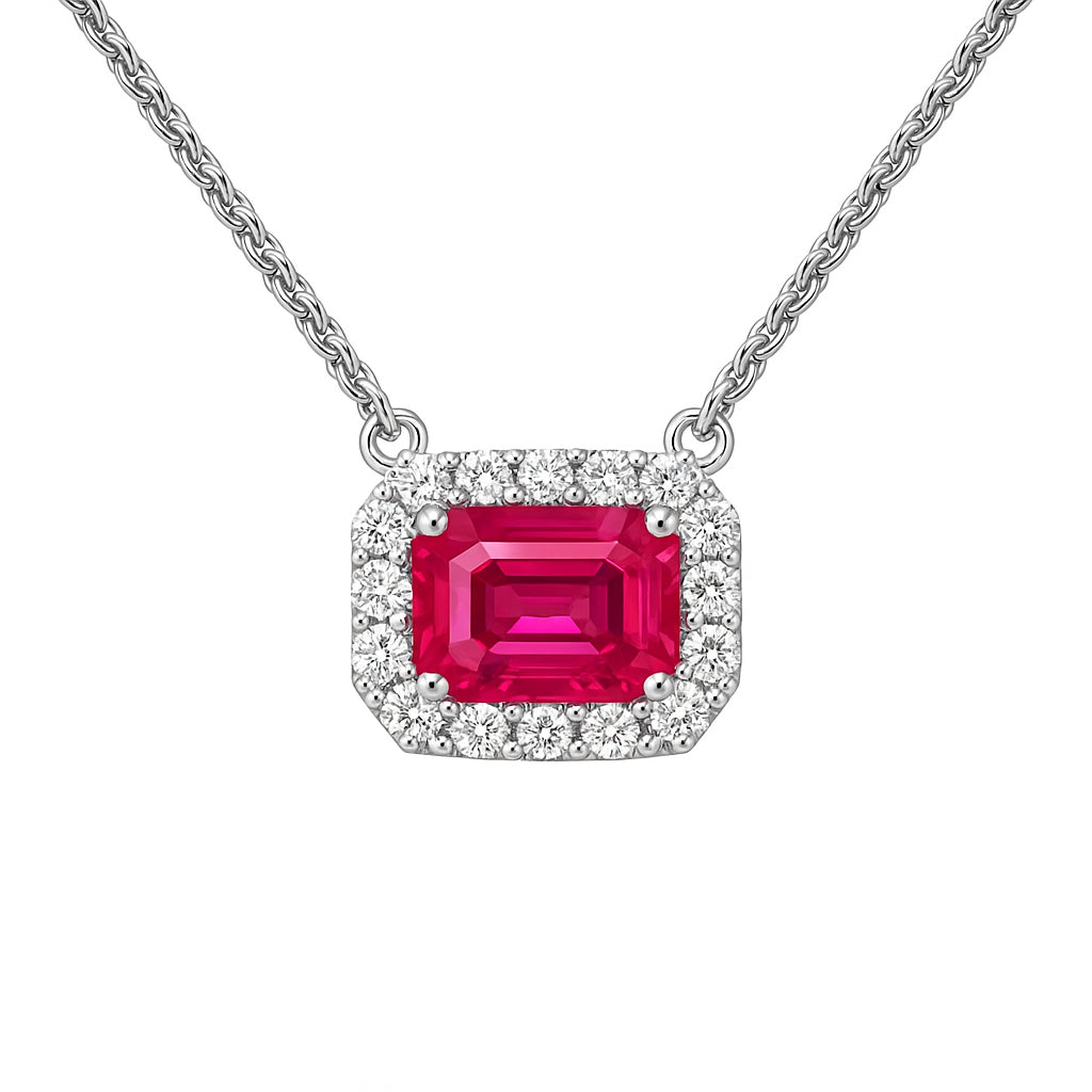 RP055099 - Pendant 18KW/0.9G 1RUBY-0.93CT 16RD-0.43CT