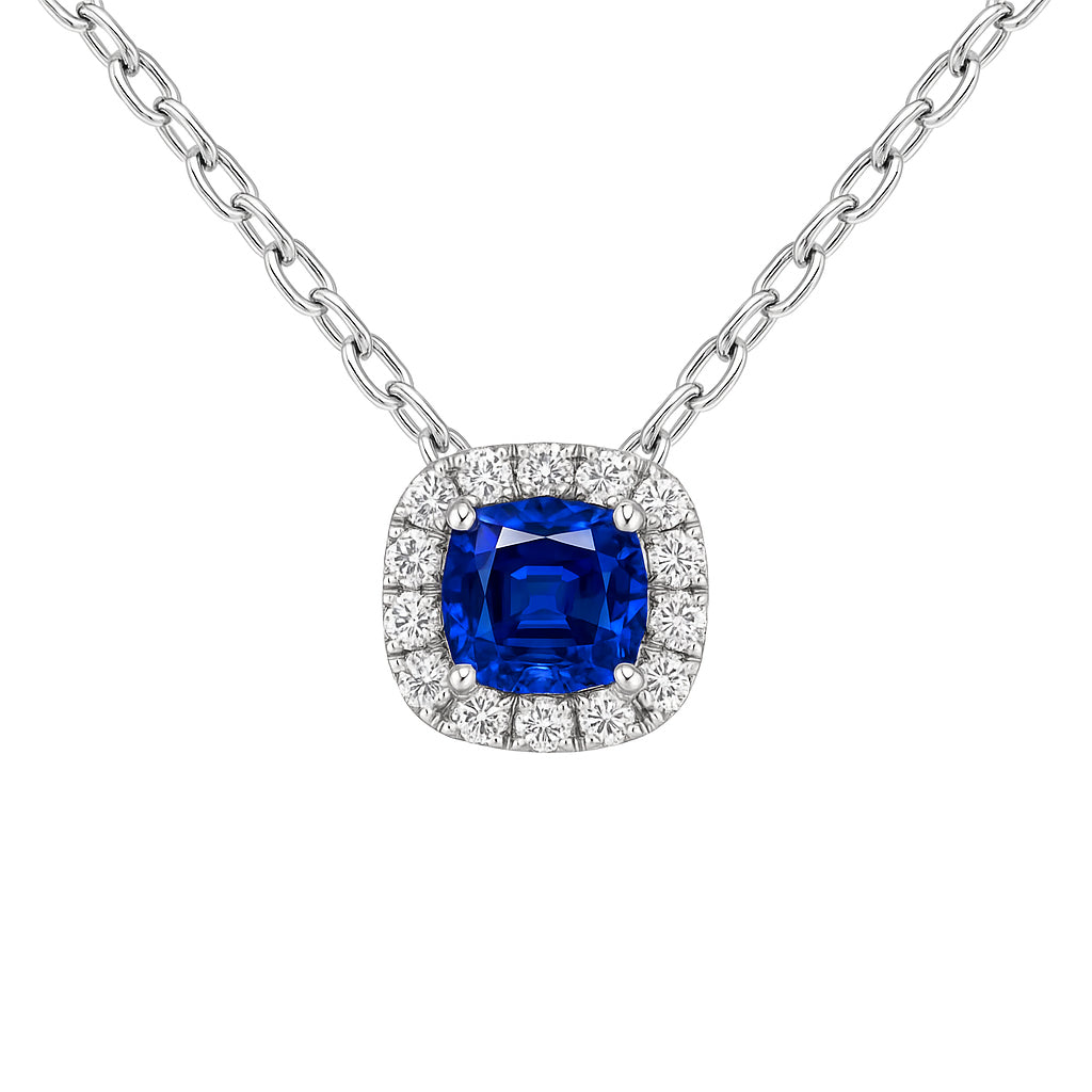 ASP156273 - Necklace 14KW/7.0G 1SAPP-1.98CT 14RD-0.46CT