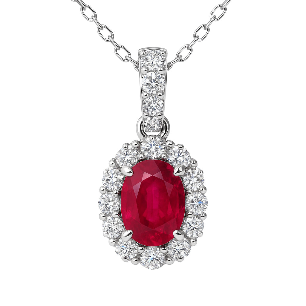 RP055233 - Pendant 18KW/1.3G 1RUBY-1.03CT 16RD-0.40CT