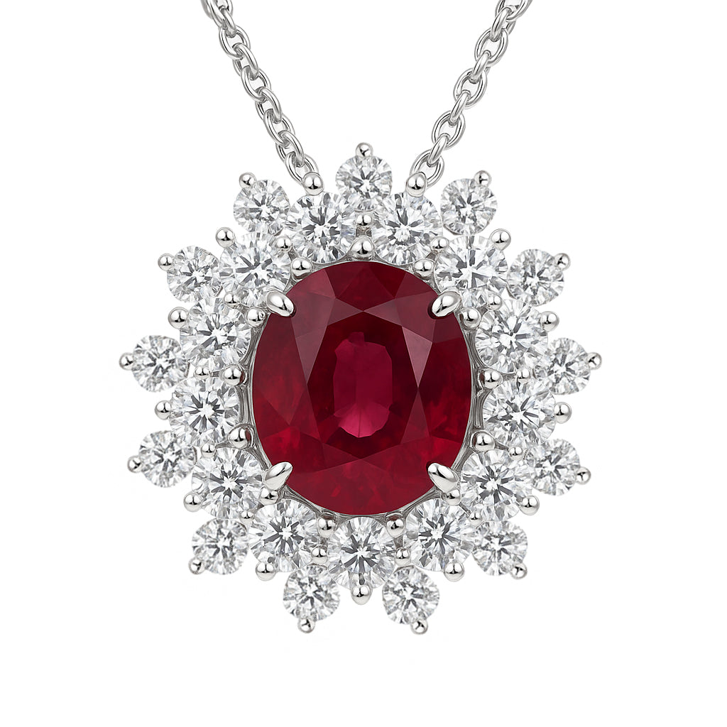 RP055263 - Pendant 18KW/1.9G 1RUBY-2.59CT 24RD-1.26CT