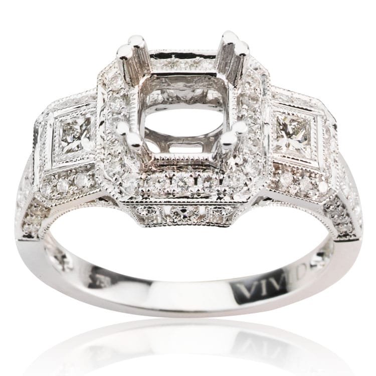 18K White Gold Engagement Ring, 0.75ct