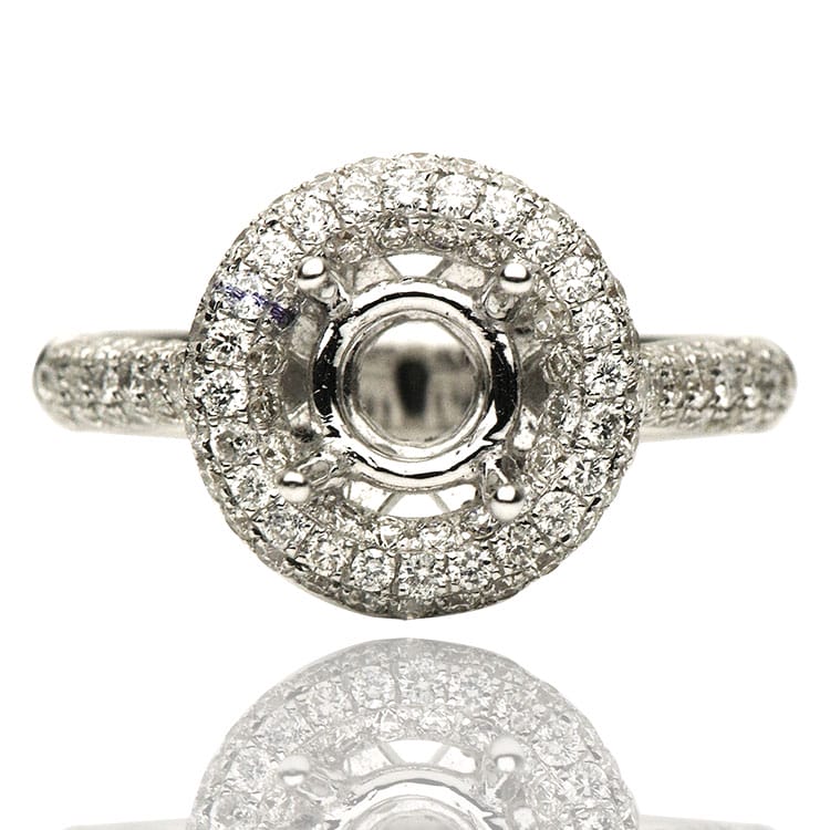 18K White Gold Engagement Ring, 0.63ct