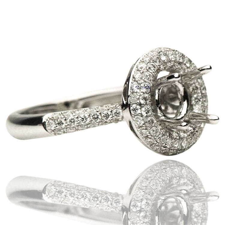 18K White Gold Engagement Ring, 0.63ct