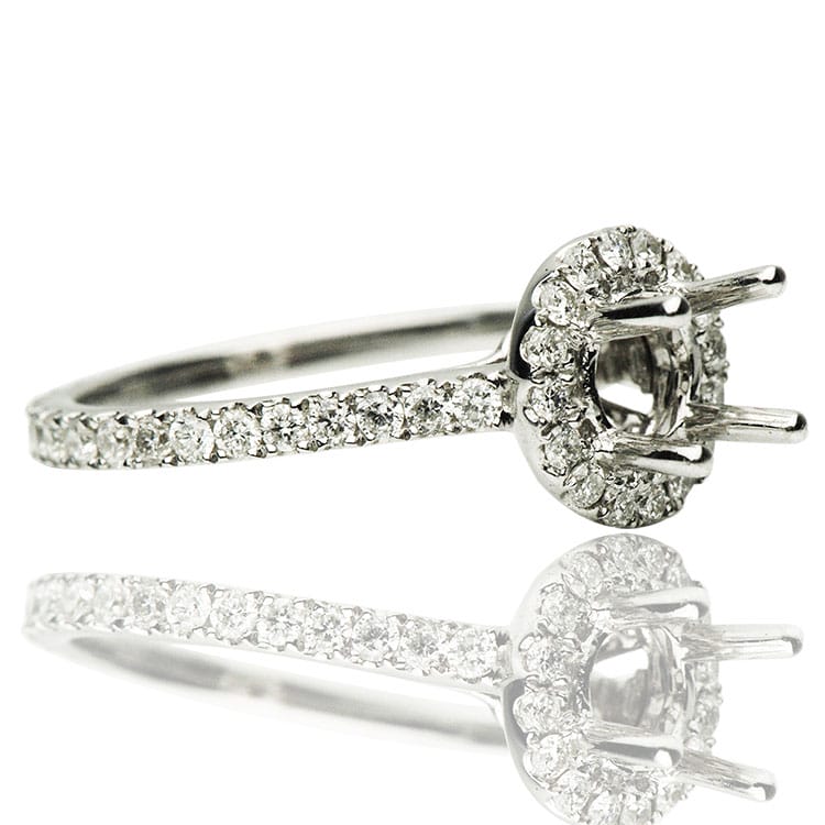 18K White Gold Engagement Ring, 0.66ct
