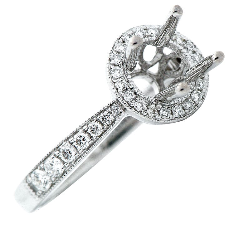 18K White Gold Engagement Ring, 0.28ct