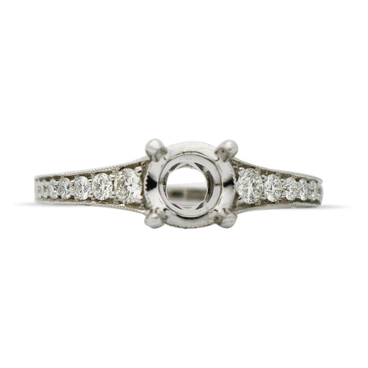 18K White Gold Engagement Ring, 0.46ct