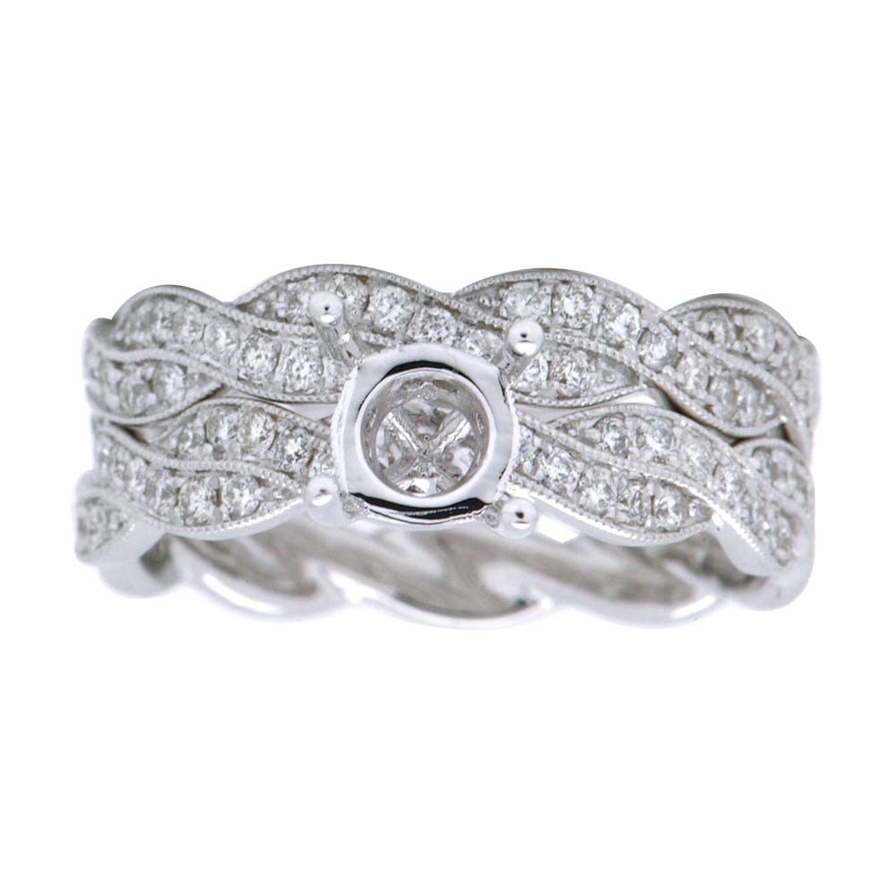 18K White Gold Engagement Ring, 0.58ct