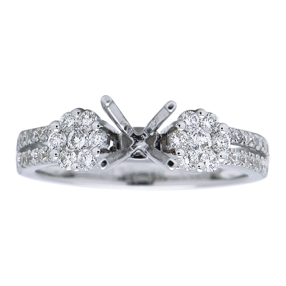 18K White Gold Engagement Ring, 0.54ct
