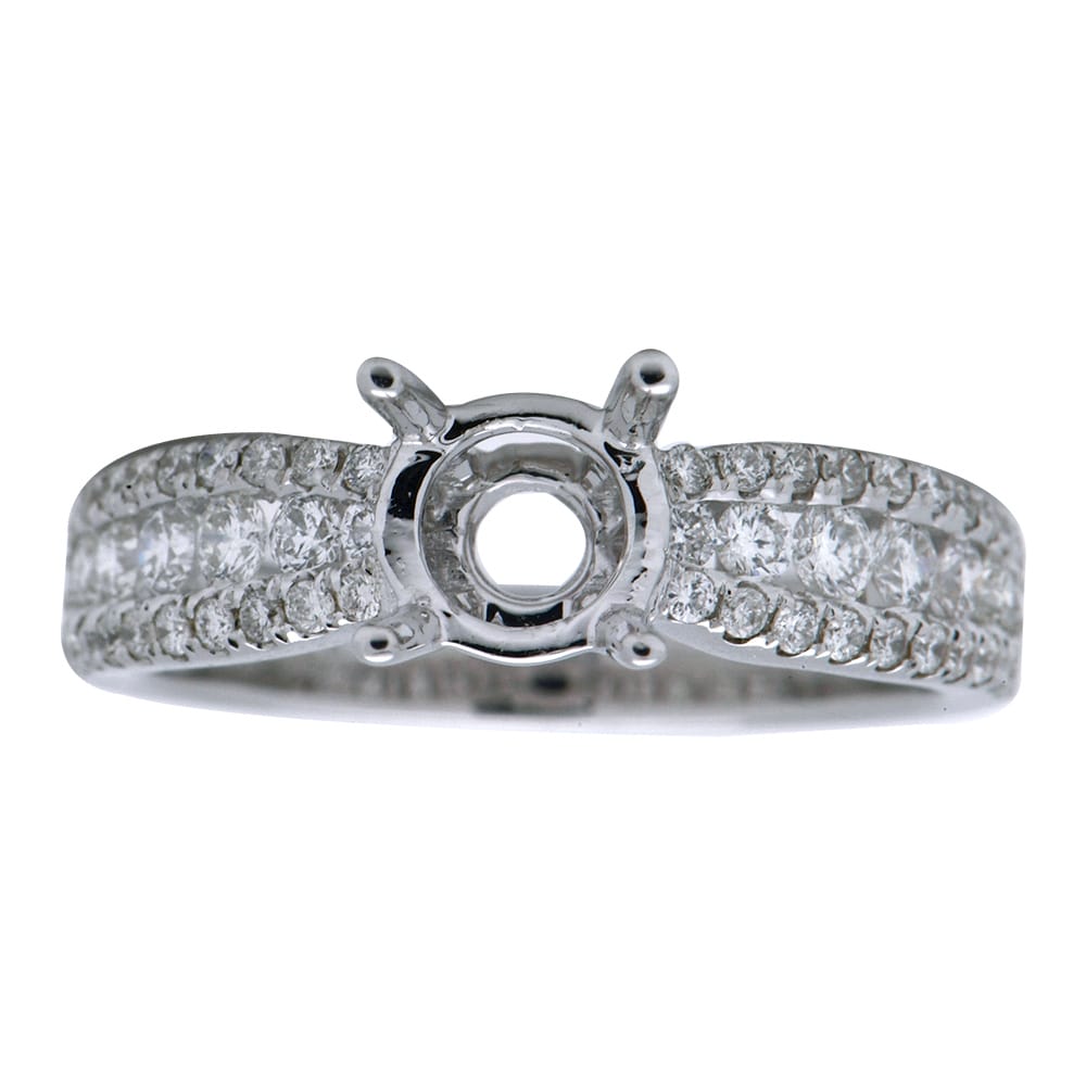 18K White Gold Engagement Ring, 0.64ct