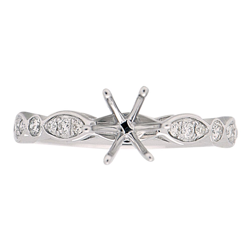 18K White Gold Engagement Ring, 0.18ct