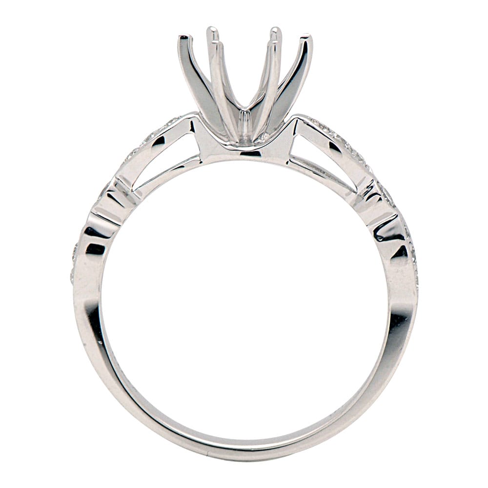 18K White Gold Engagement Ring, 0.18ct