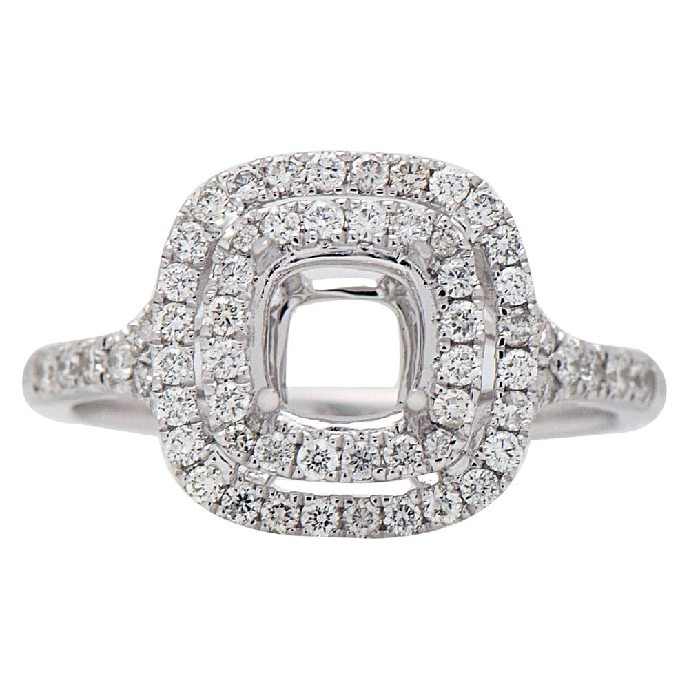 18K White Gold Engagement Ring, 0.51ct