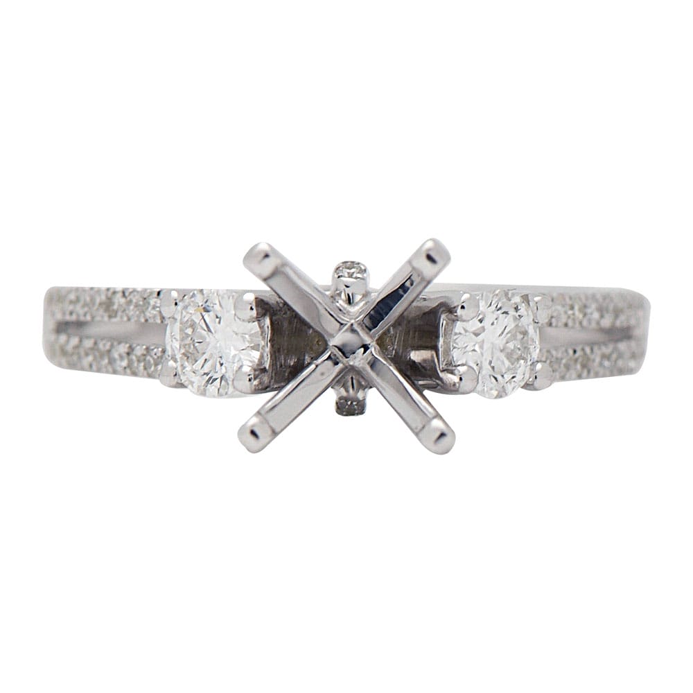 18K White Gold Engagement Ring, 0.58ct