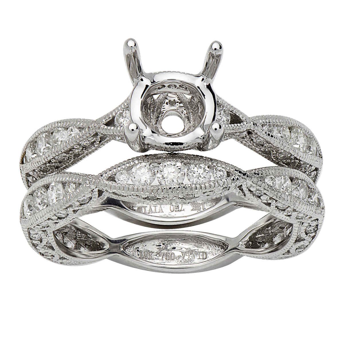 18K White Gold Engagement Ring, 0.52ct