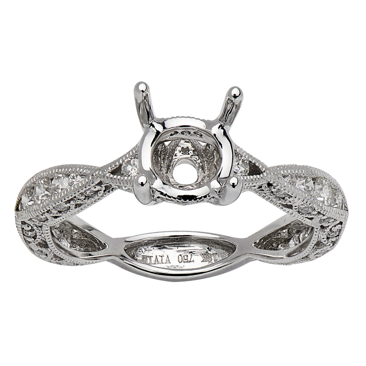 18K White Gold Engagement Ring, 0.52ct