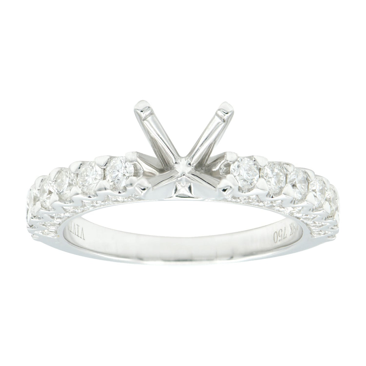 18K White Gold Engagement Ring, 0.8ct
