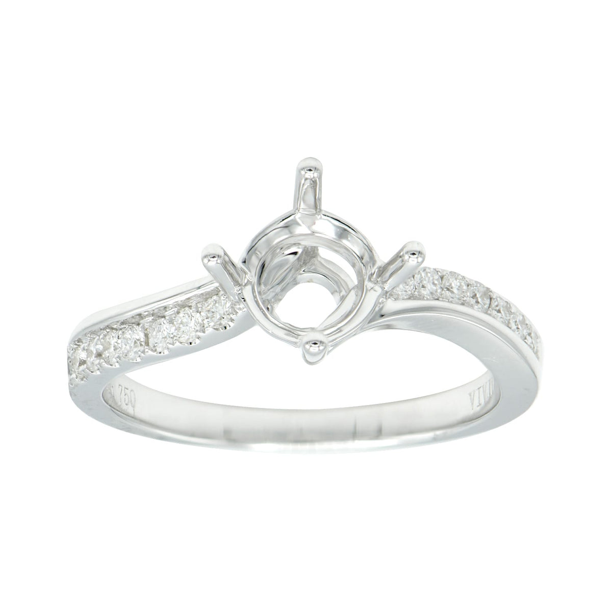 18K White Gold Engagement Ring, 0.16ct