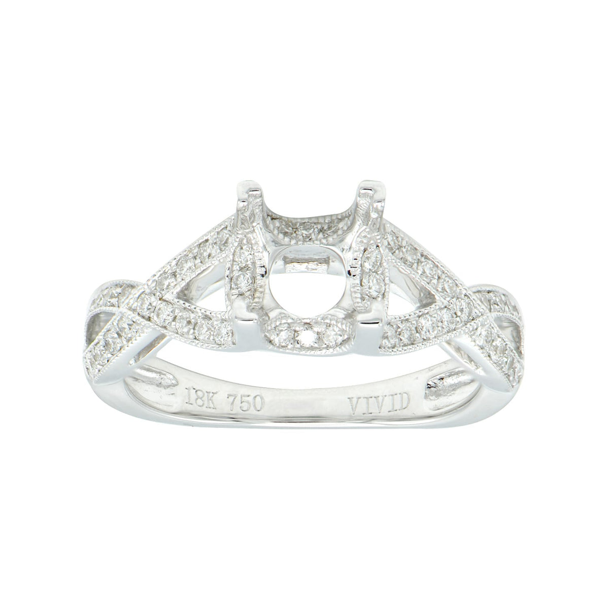 18K White Gold Engagement Ring, 0.36ct