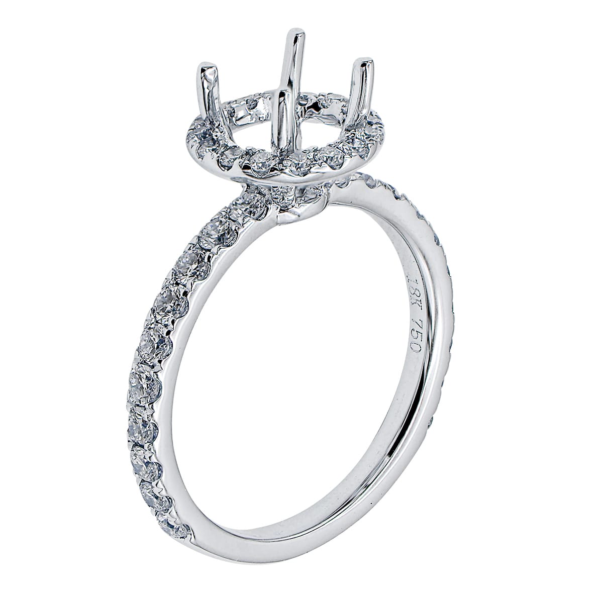 18K White Gold Engagement Ring, 0.87ct