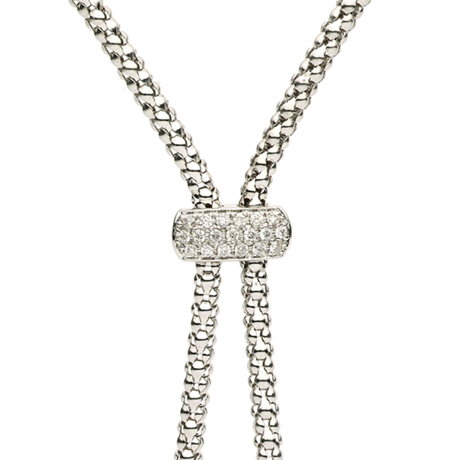 18K White Gold South Sea Pearl Necklace, 11-12mm, 0.25ct