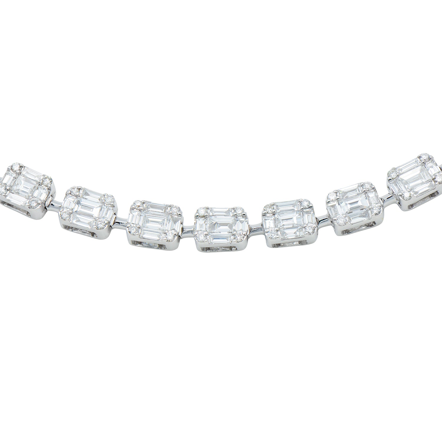 18K White Gold Diamond Necklace, 19.39ct
