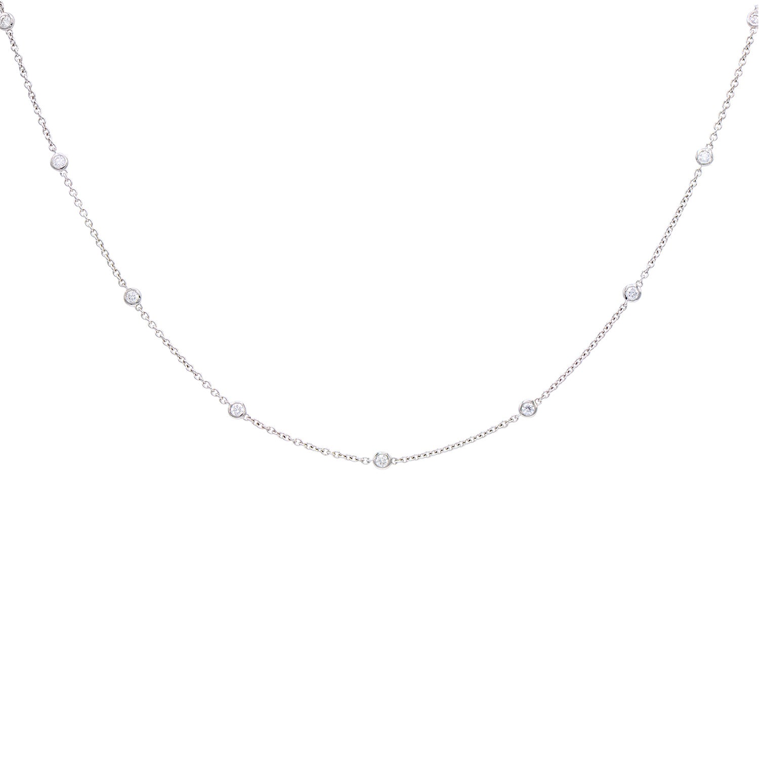 18K White Gold Diamond Necklace, 0.72ct