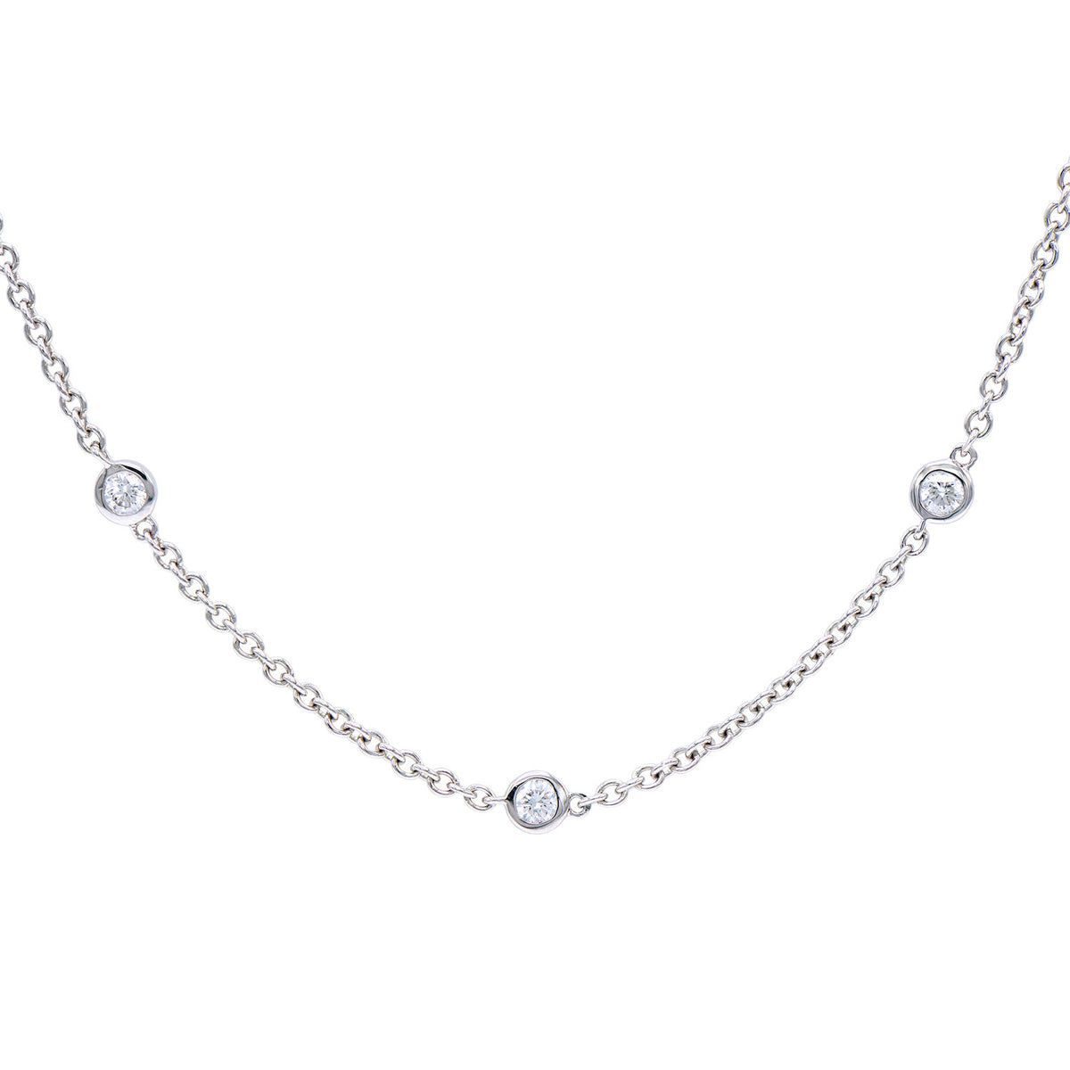 14K White Gold Diamond Necklace, 1.25ct