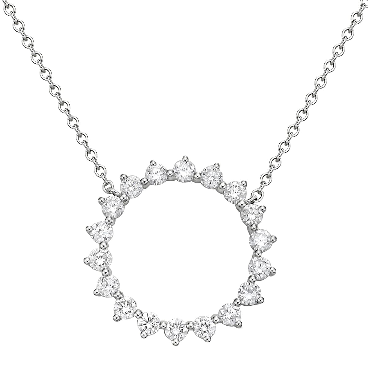 14K White Gold Diamond Necklace, 0.47ct