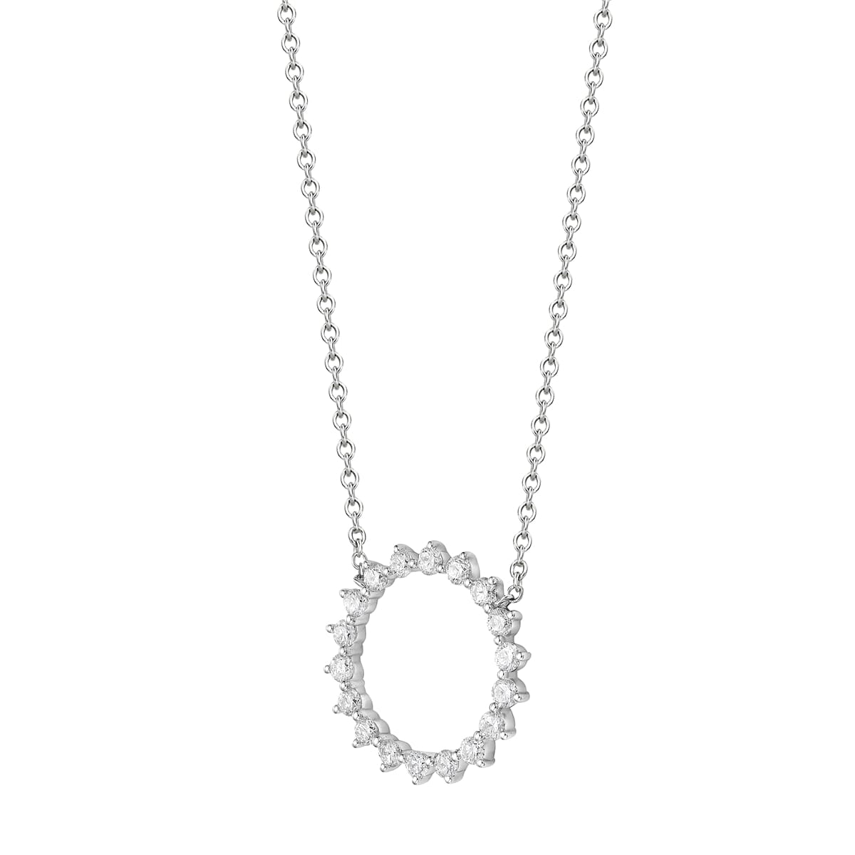 14K White Gold Diamond Necklace, 0.47ct