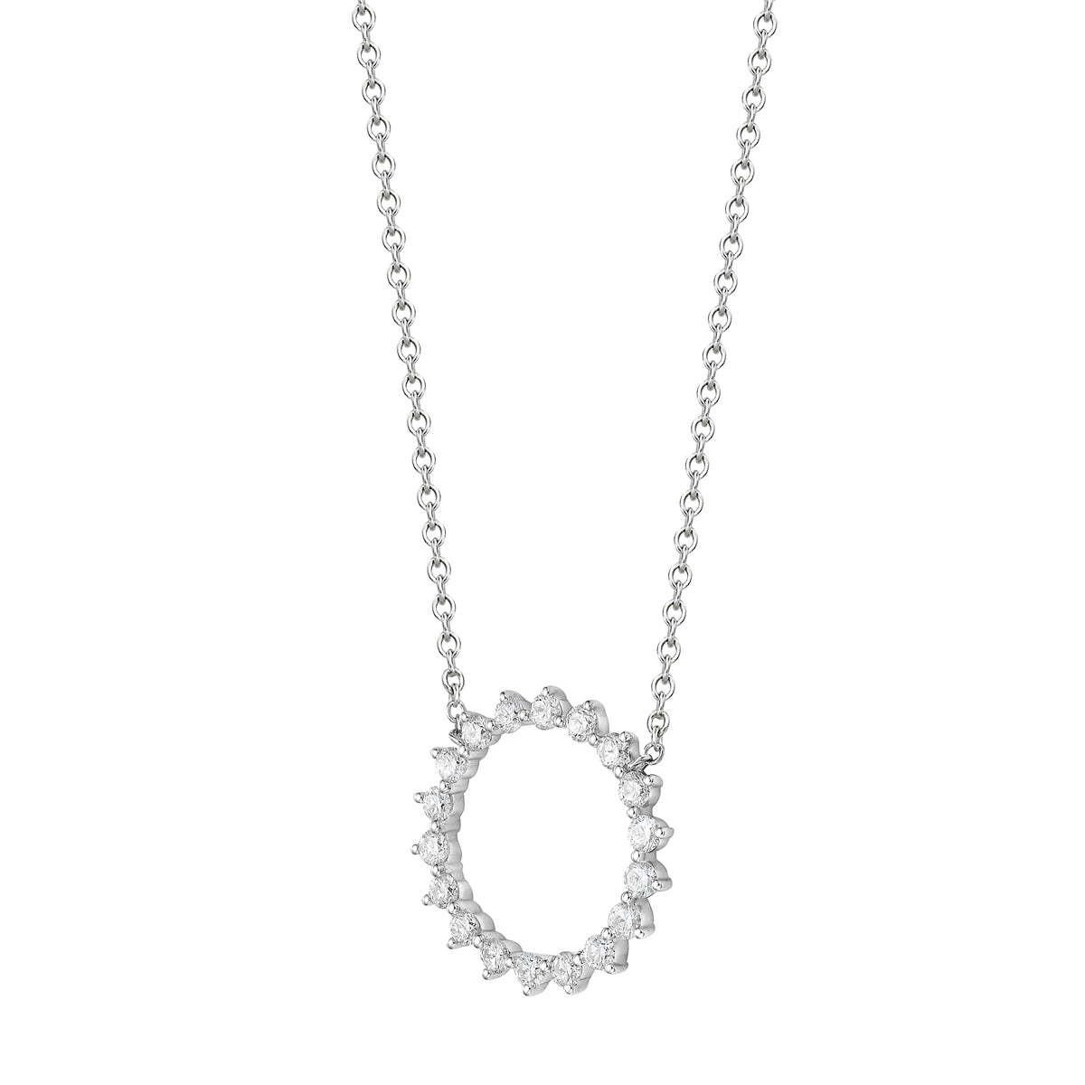 14K White Gold Diamond Necklace, 0.47ct