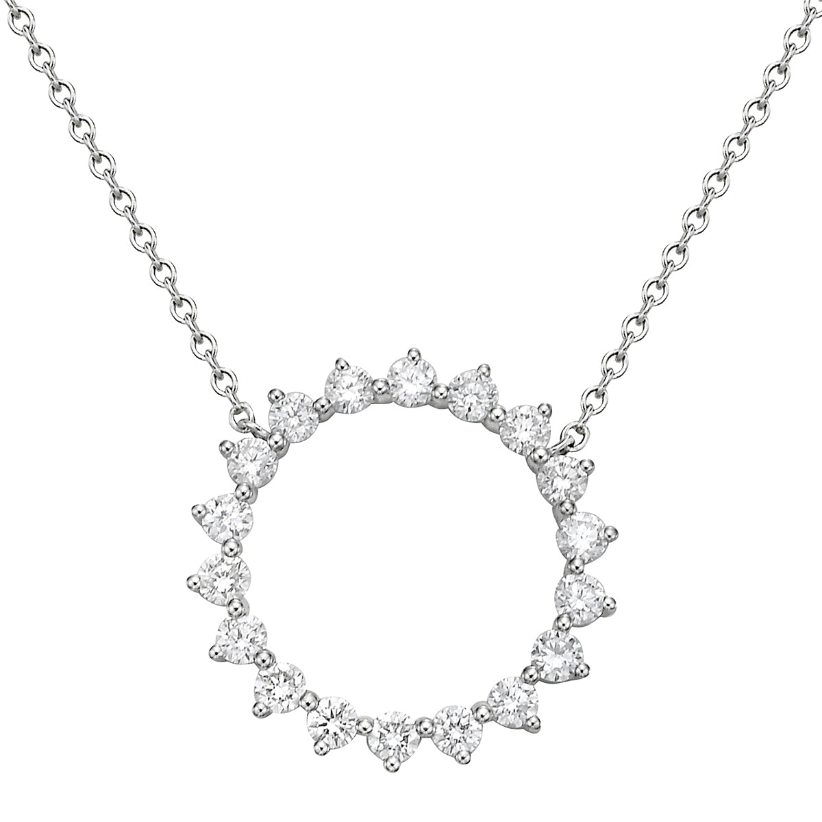 14K White Gold Diamond Necklace, 0.47ct