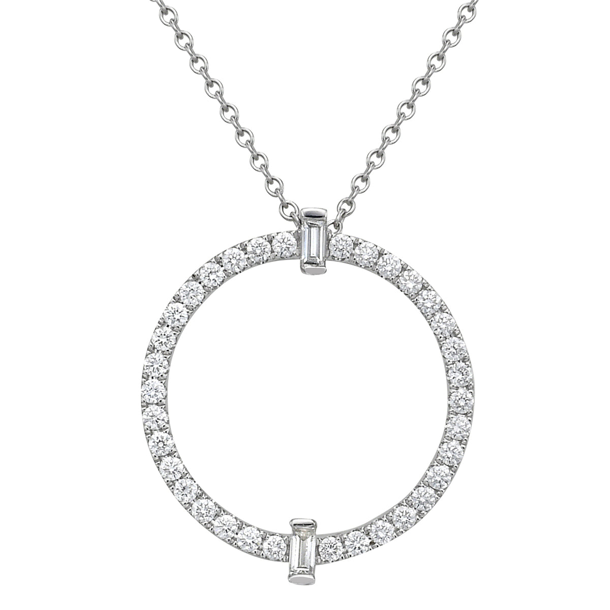 18K White Gold Diamond Necklace, 0.40ct