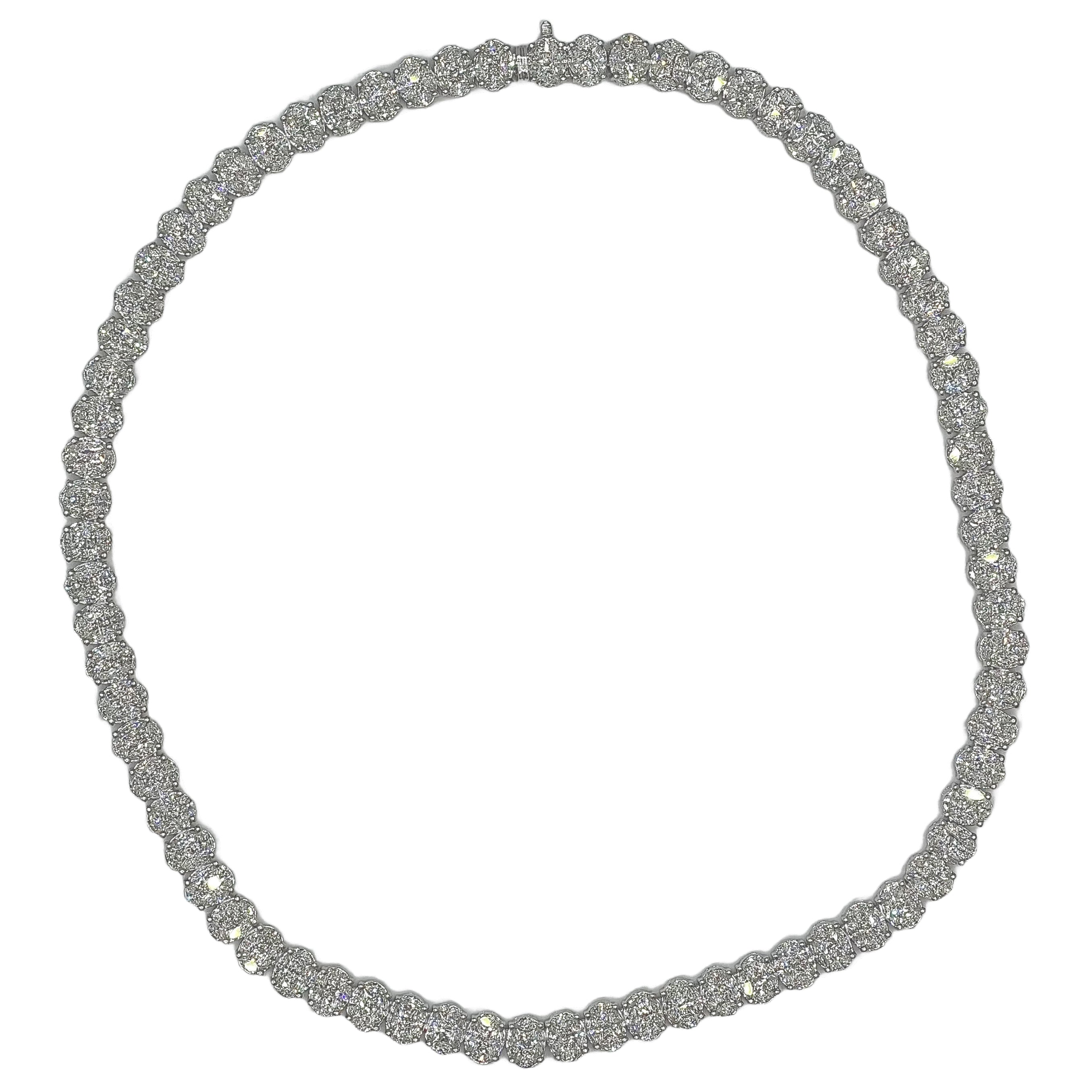 N056712 - Necklace 18KW/42.7G 444DIA-23.20CT