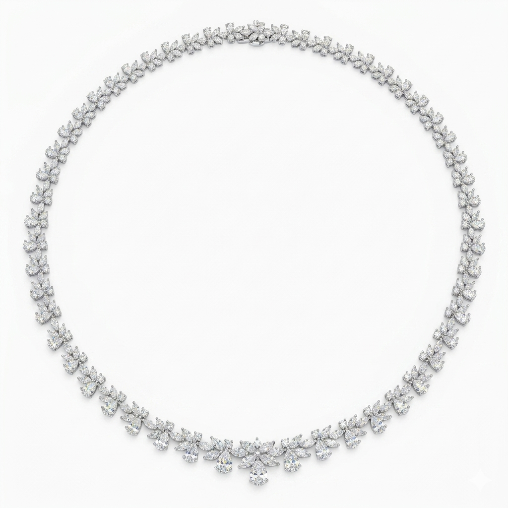 N057020 - Necklace 18KW/35.8G DIA-19.69CT CERT
