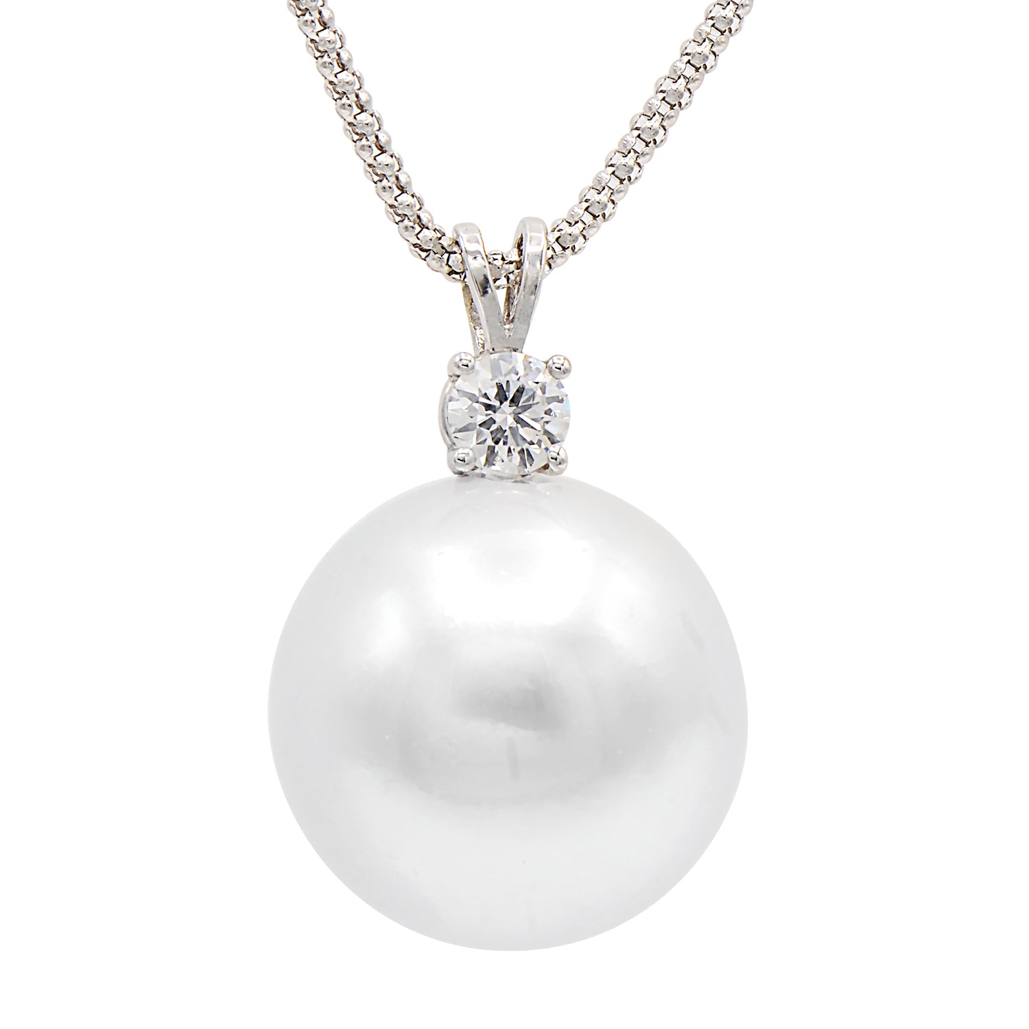 18KW White South Sea Pearl Pendant, 15-16mm