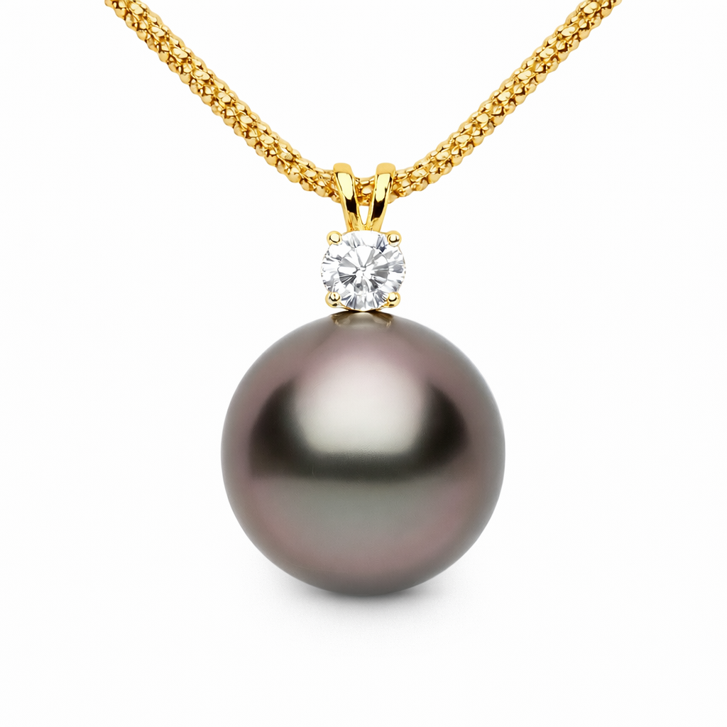 P012001CY-T - 18KY/0.8G 1RD-0.24CT Tahitian 13-14mm