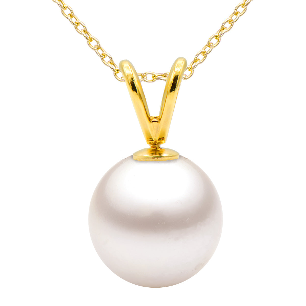 14K Yellow Gold Freshwater Pearl Pendant, 9-10mm
