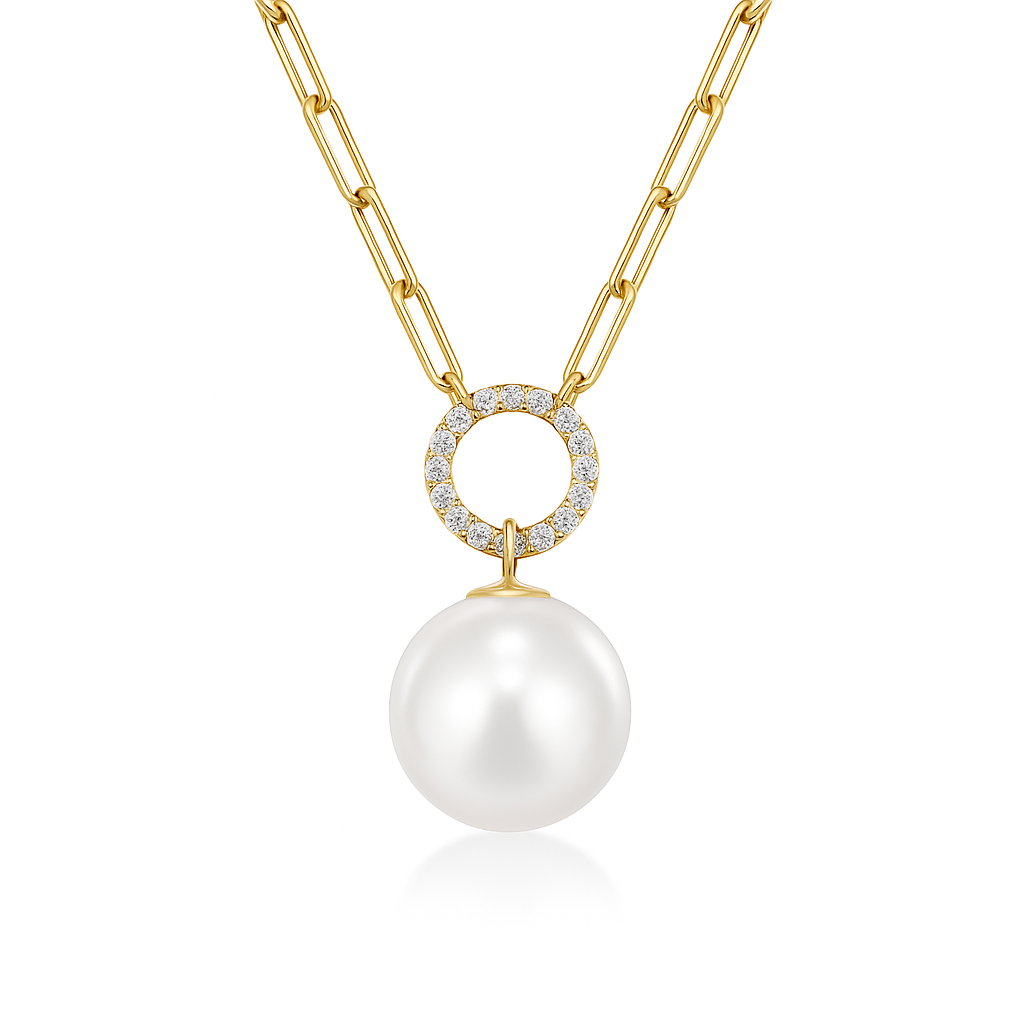 14K Rose Gold Freshwater Pearl Pendant, 12-13mm
