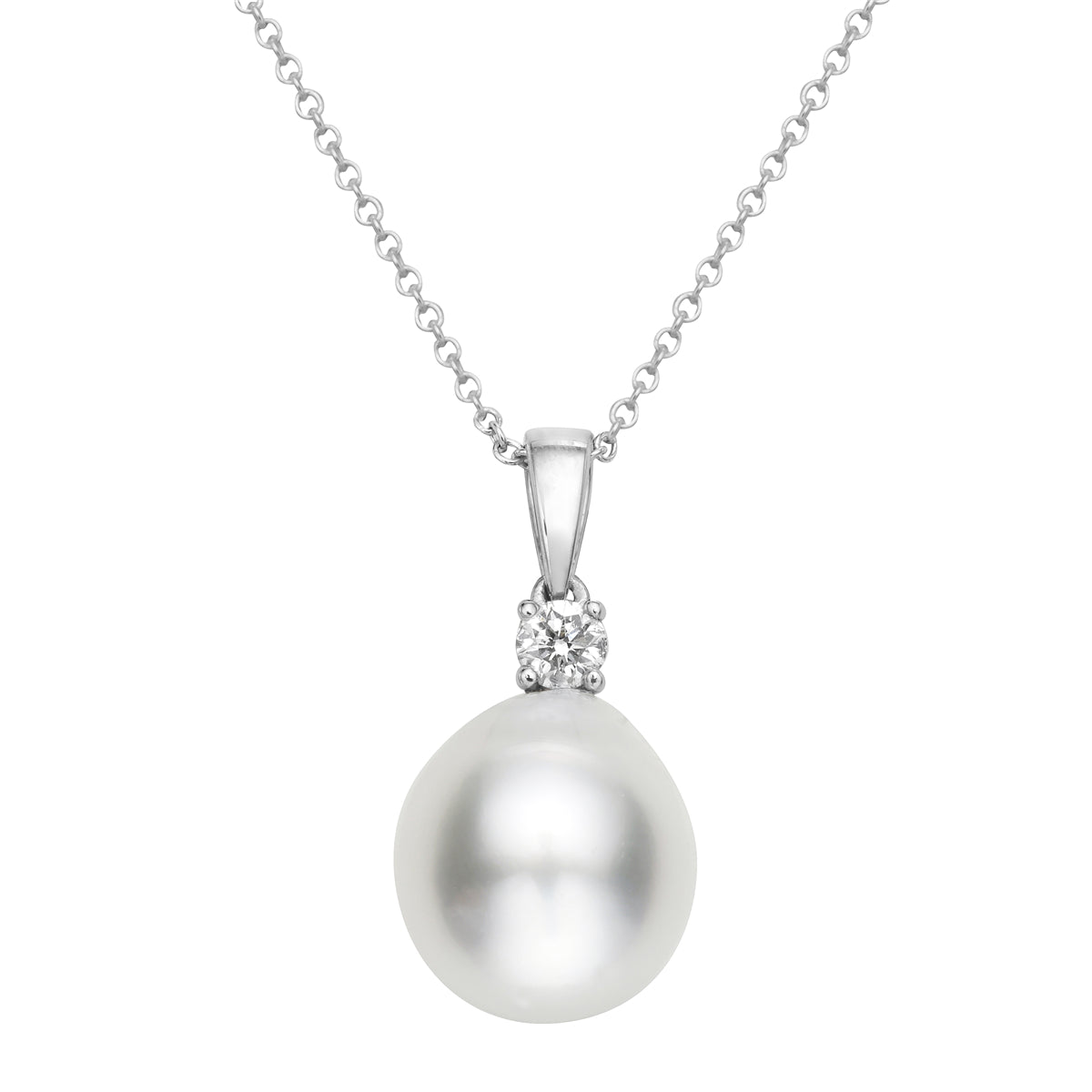 P012035DW-18 - Pendant 14KW/0.3G 1RD-0.10CT 10-11mm S.Sea