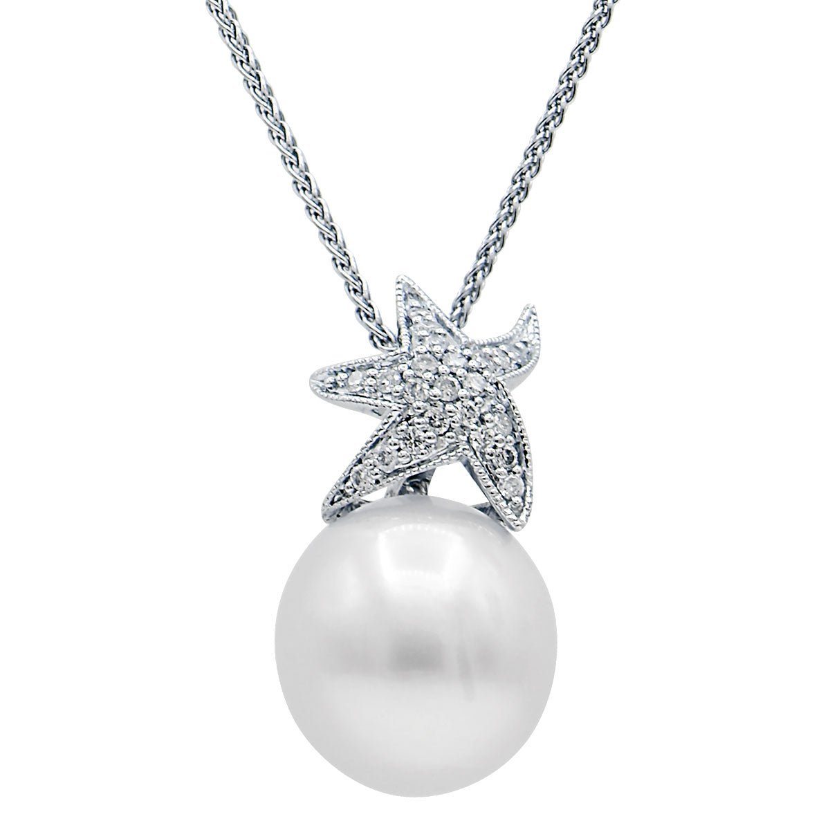 14KW White South Sea Pearl Pendant, 11-12mm
