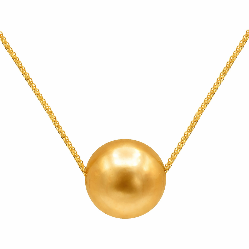 14K Yellow Gold Slide Wheat Chain Pendant, 11-12mm