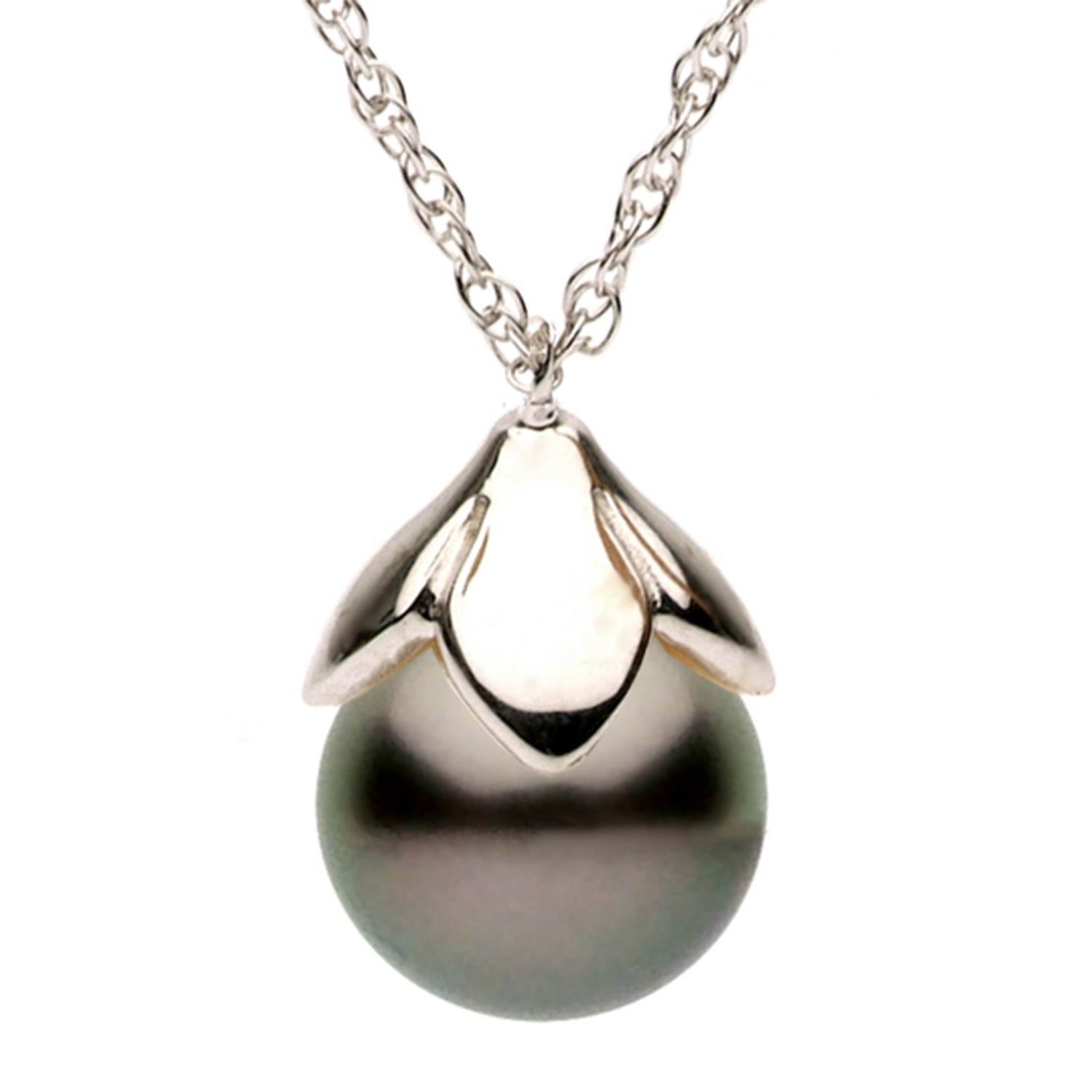 14K Tahitian Pearl Pendant, 10-11mm