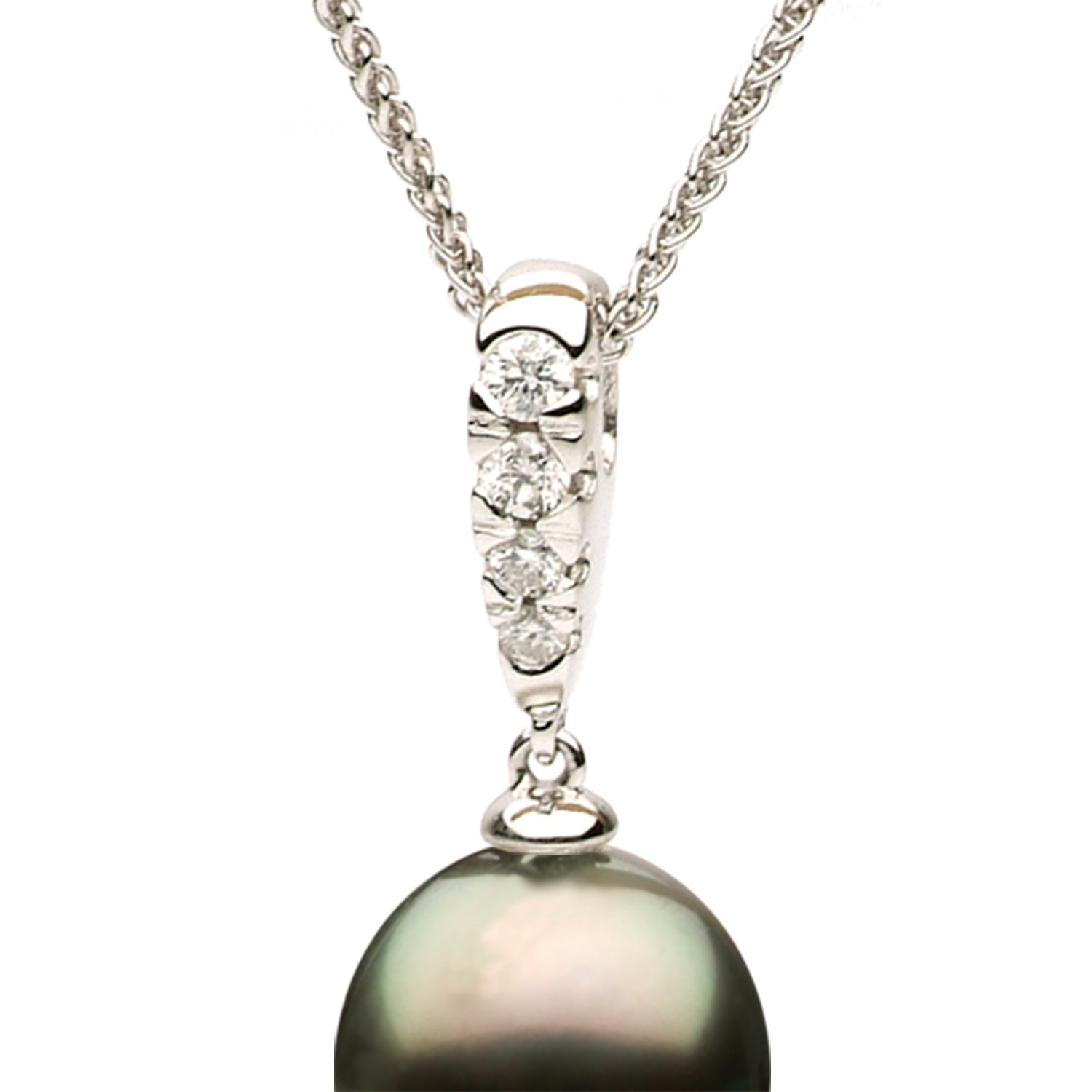 14K Tahitian Pearl Pendant, 10-11mm