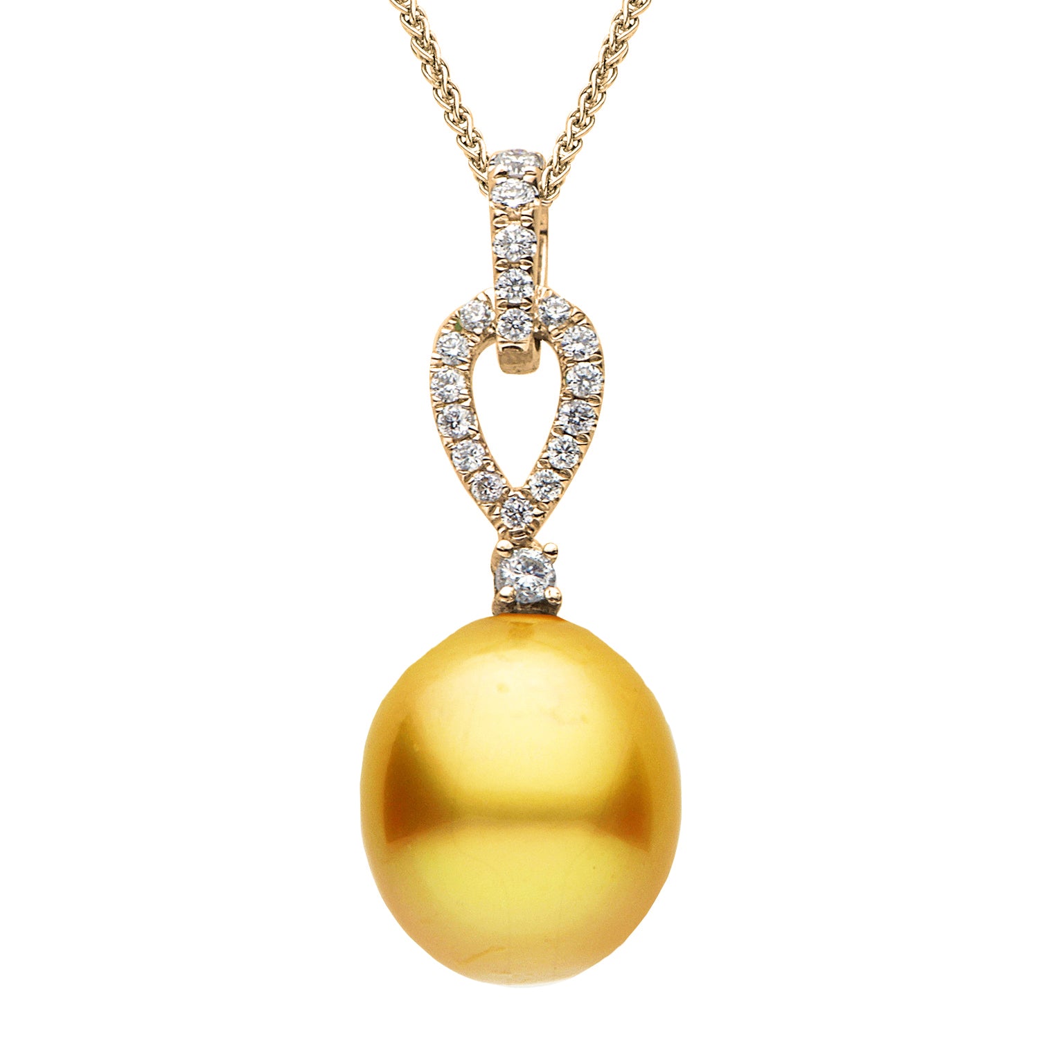 18KY_0.70G Golden Pendant 19D-0.23ct 11-12mm