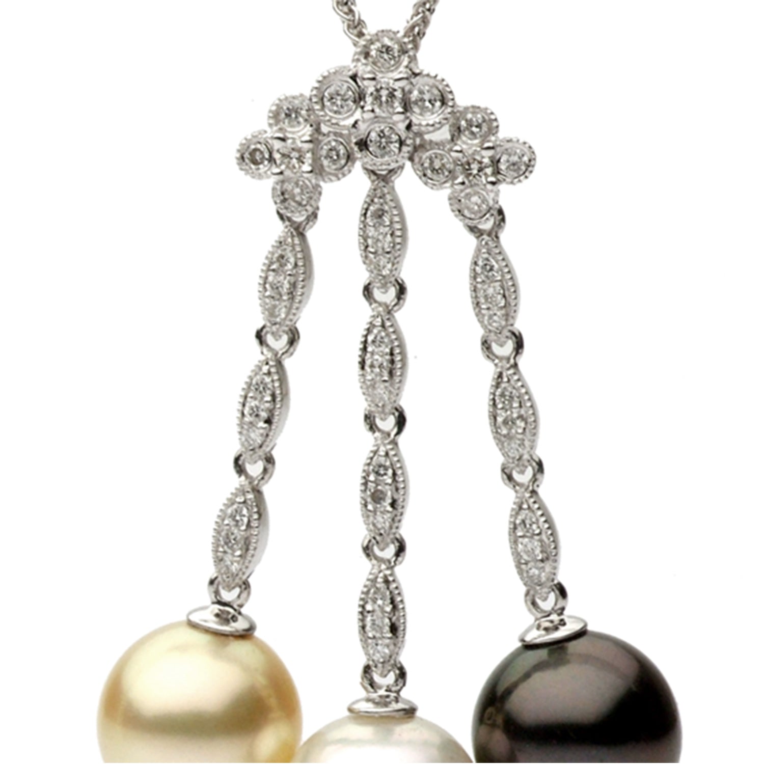 18K White Gold WBG Pendant, 9-10mm, 0.29ct