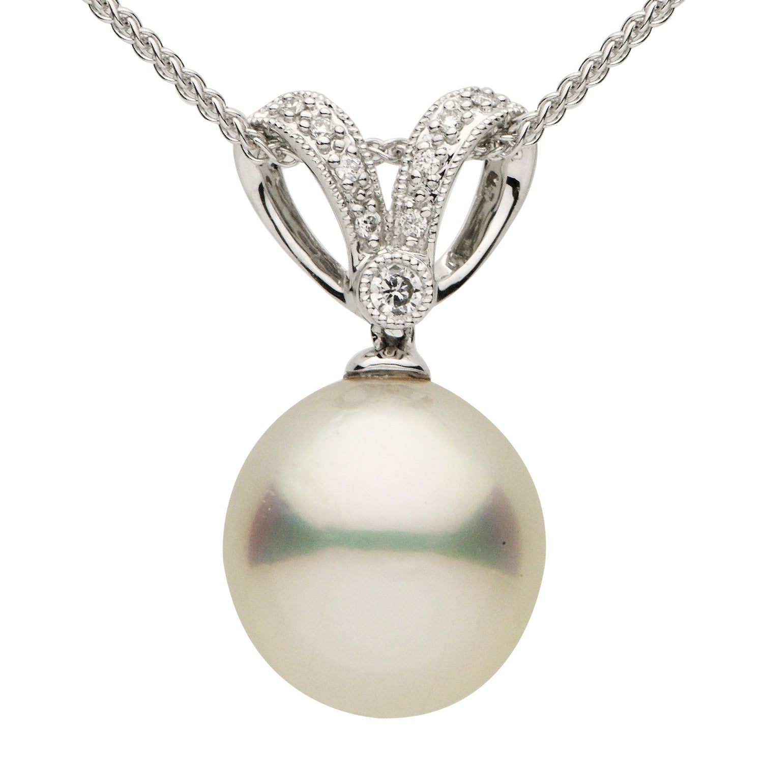 14KW White South Sea Pearl Pendant, 12-13mm