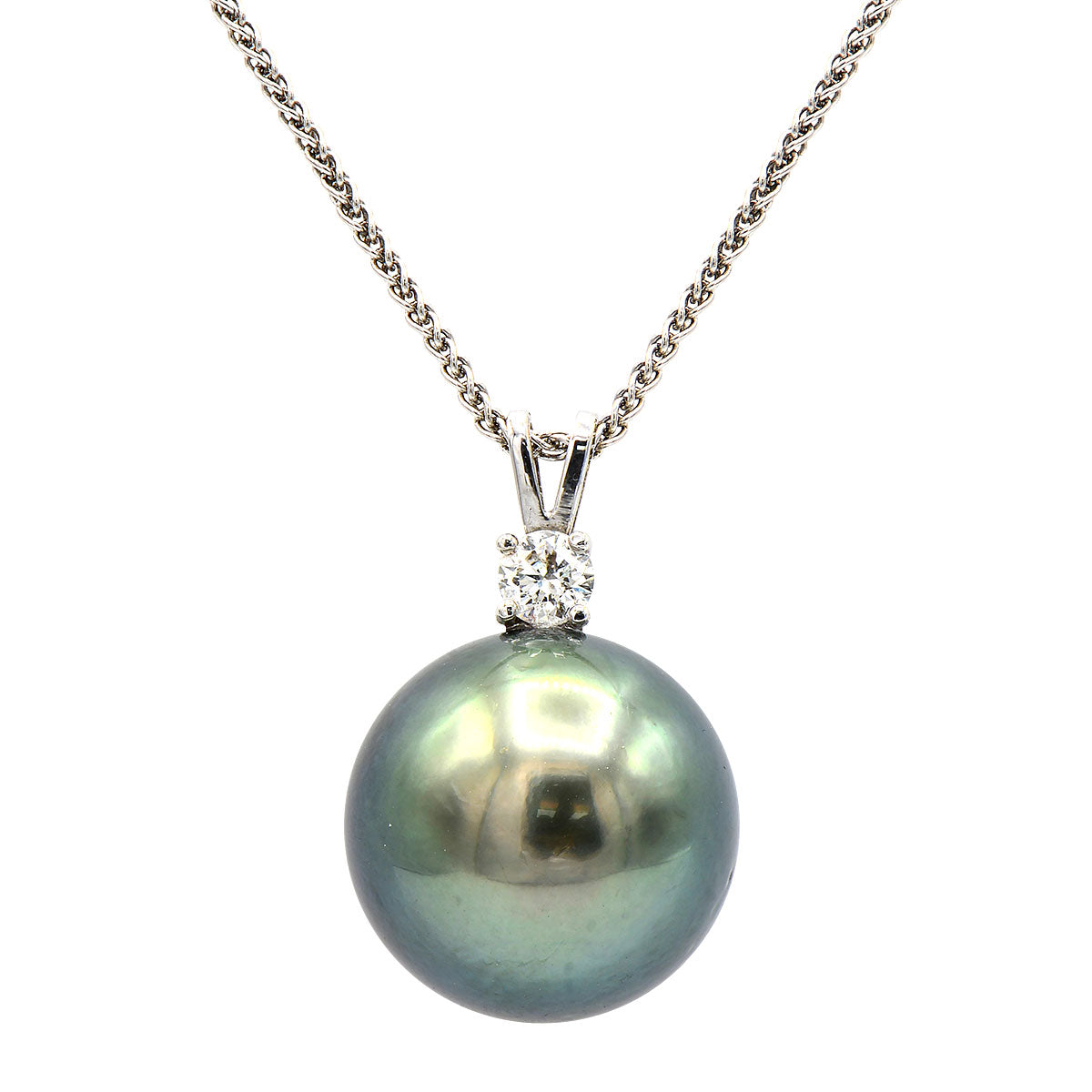 18KW Tahitian Pearl Pendant, 13-14mm