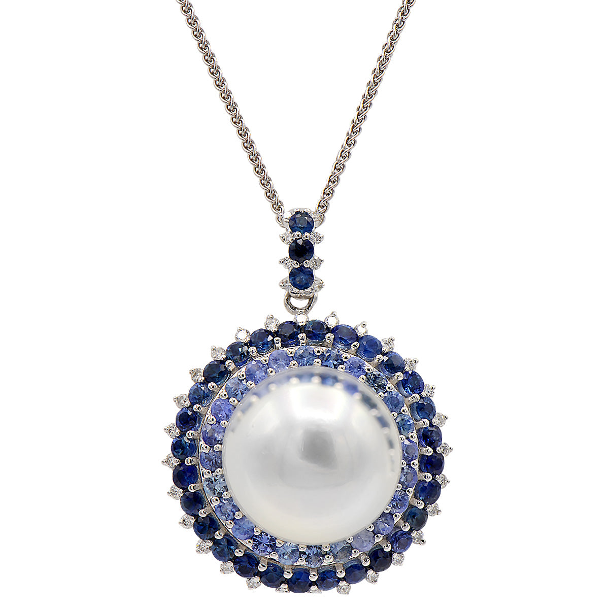 18KW White South Sea Pearl Pendant, 13-14mm