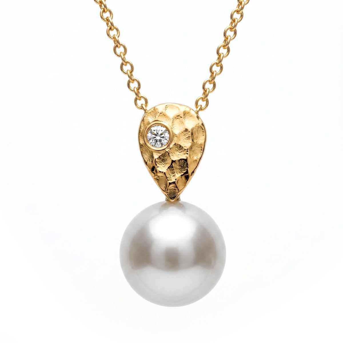 P012645Y-F - Pendant 14KY-0.43G 2D-0.03ct W.FW 8-9mm